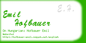 emil hofbauer business card